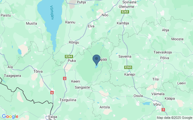 Kaart met locatie Het meer van Pühajärv